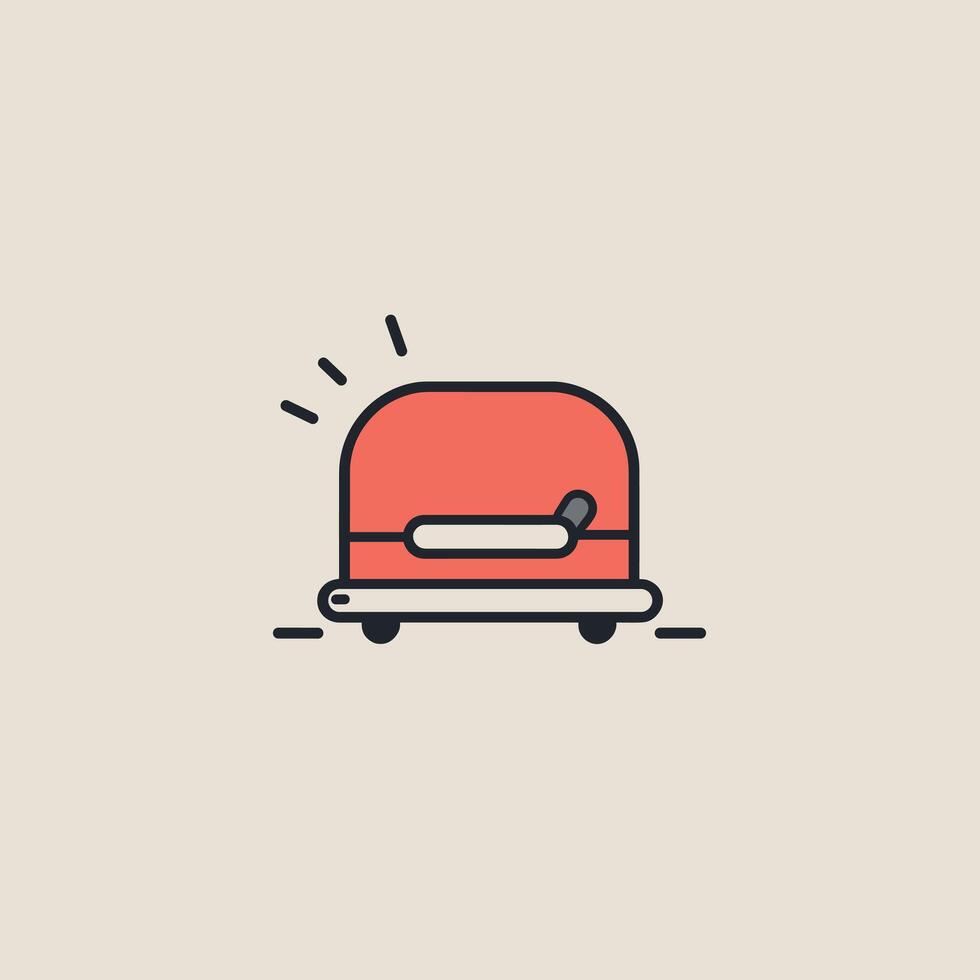 Bright red emergency light on a simple background vector