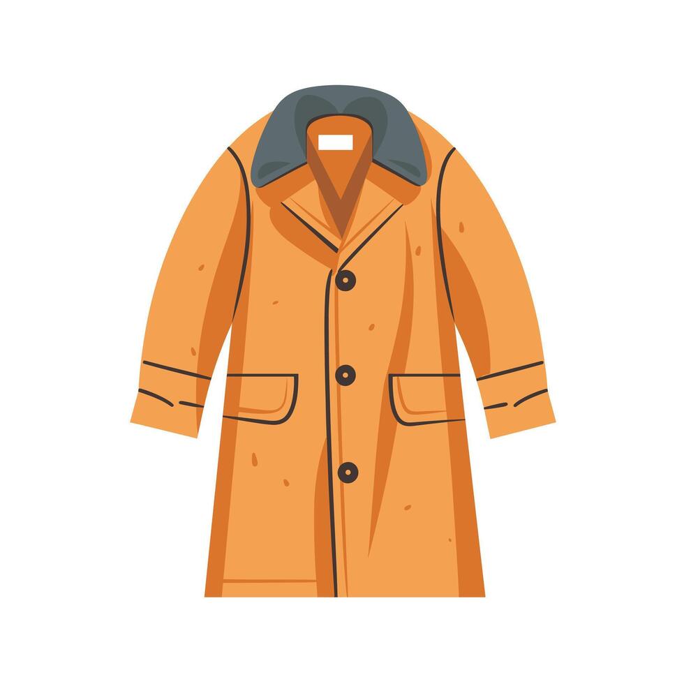 Stylish orange coat suitable for chilly weather conditions vector