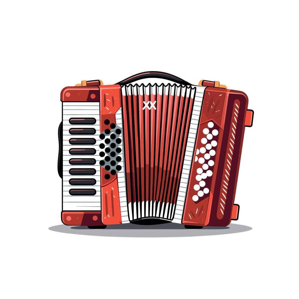 Colorful art of an accordion with unique design details vector