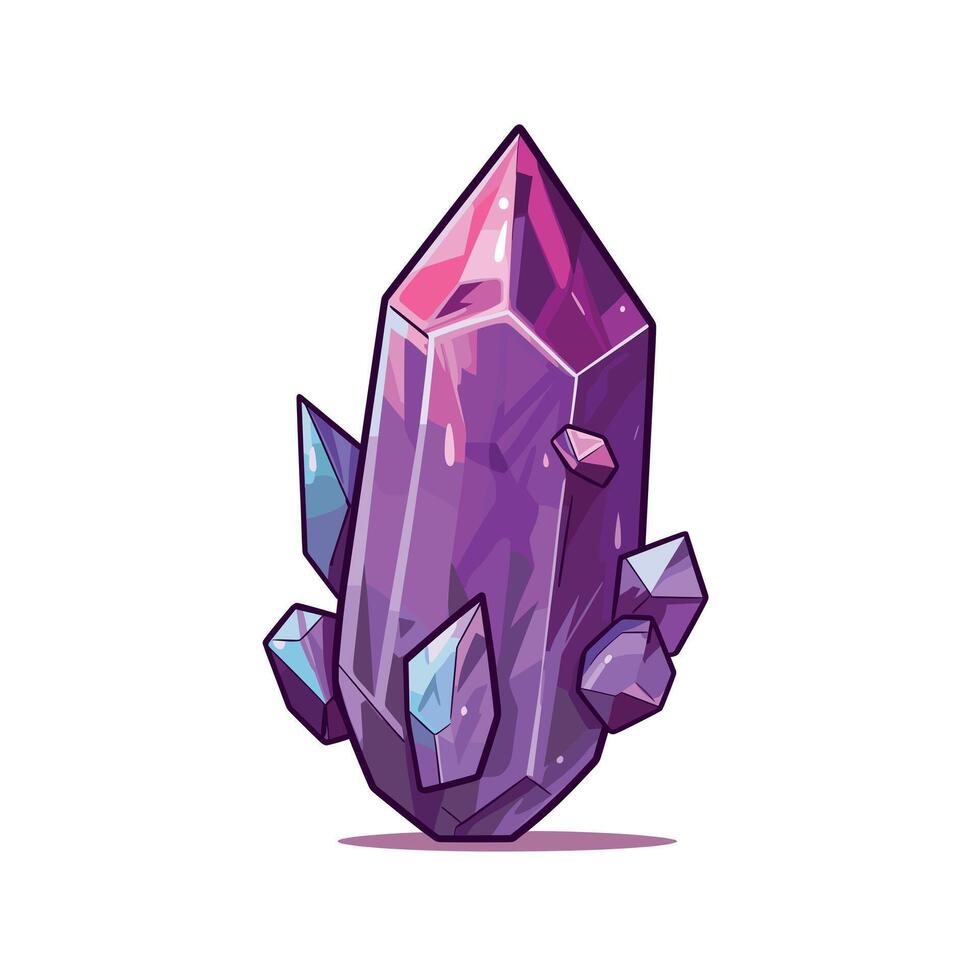 Colorful crystal formation with sharp edges and bright facets vector