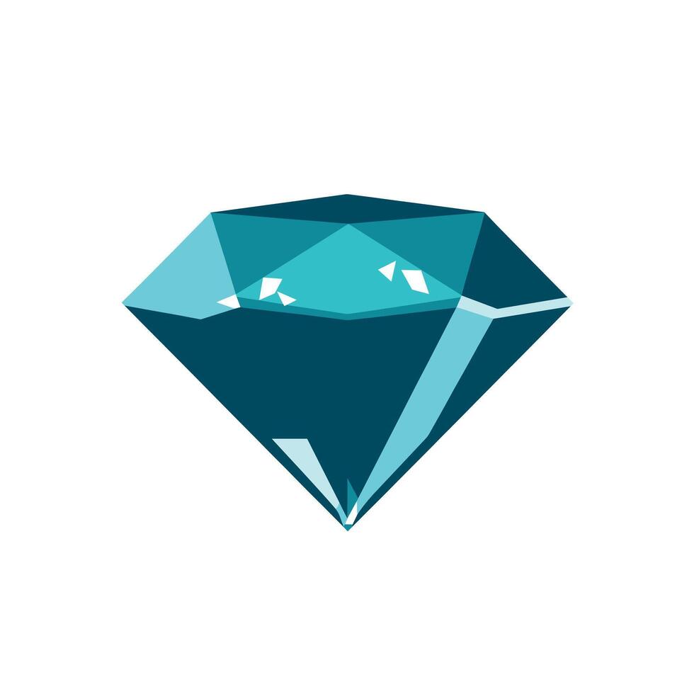Stylized blue diamond with sharp facets showcasing brilliance vector