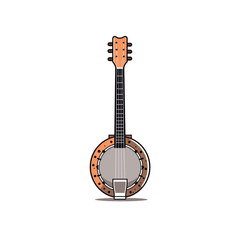 illustration of a simple banjo design in a modern style vector