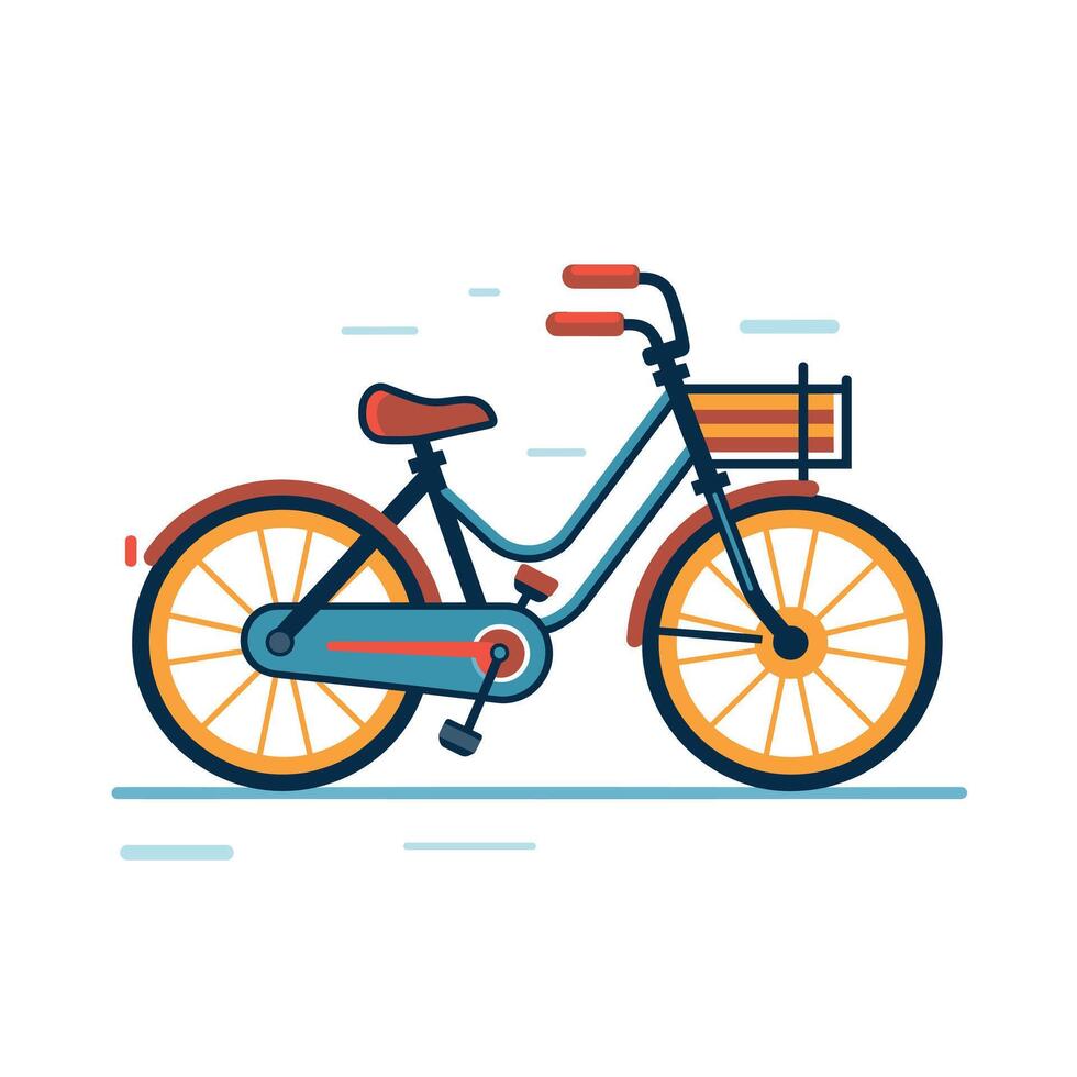 Colorful illustration of a bicycle in a playful design vector