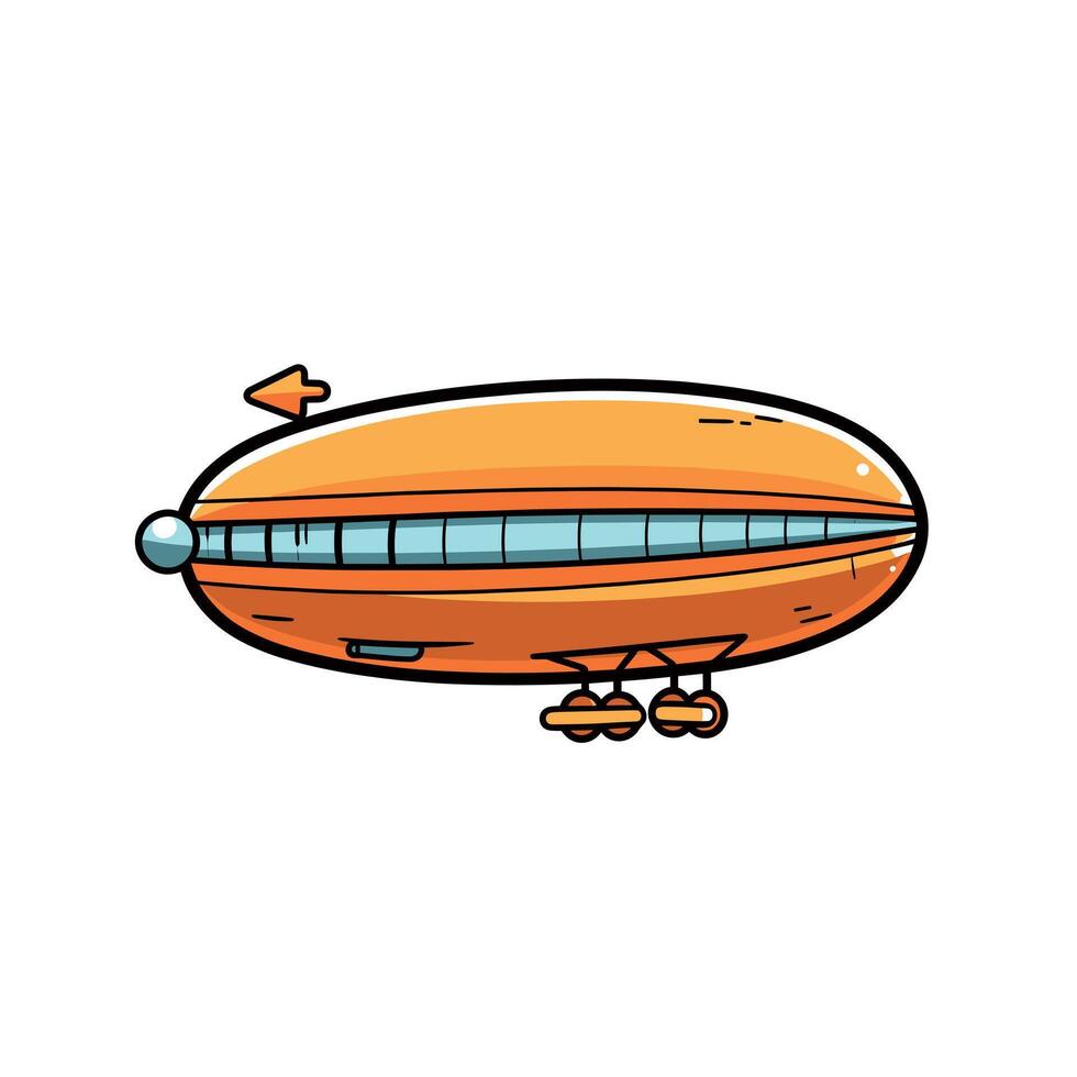 Vintage illustration of a colorful airship in flight vector