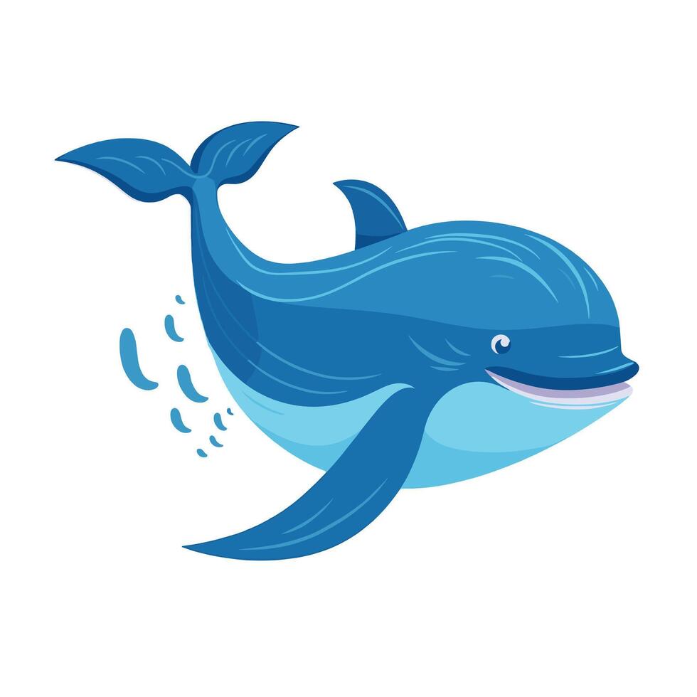 Bright blue whale swimming in a clear ocean environment vector