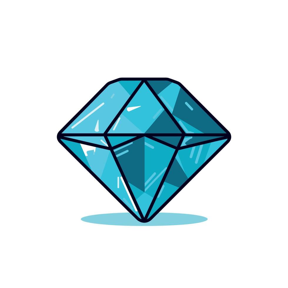 Bright blue diamond sparkling under soft light vector