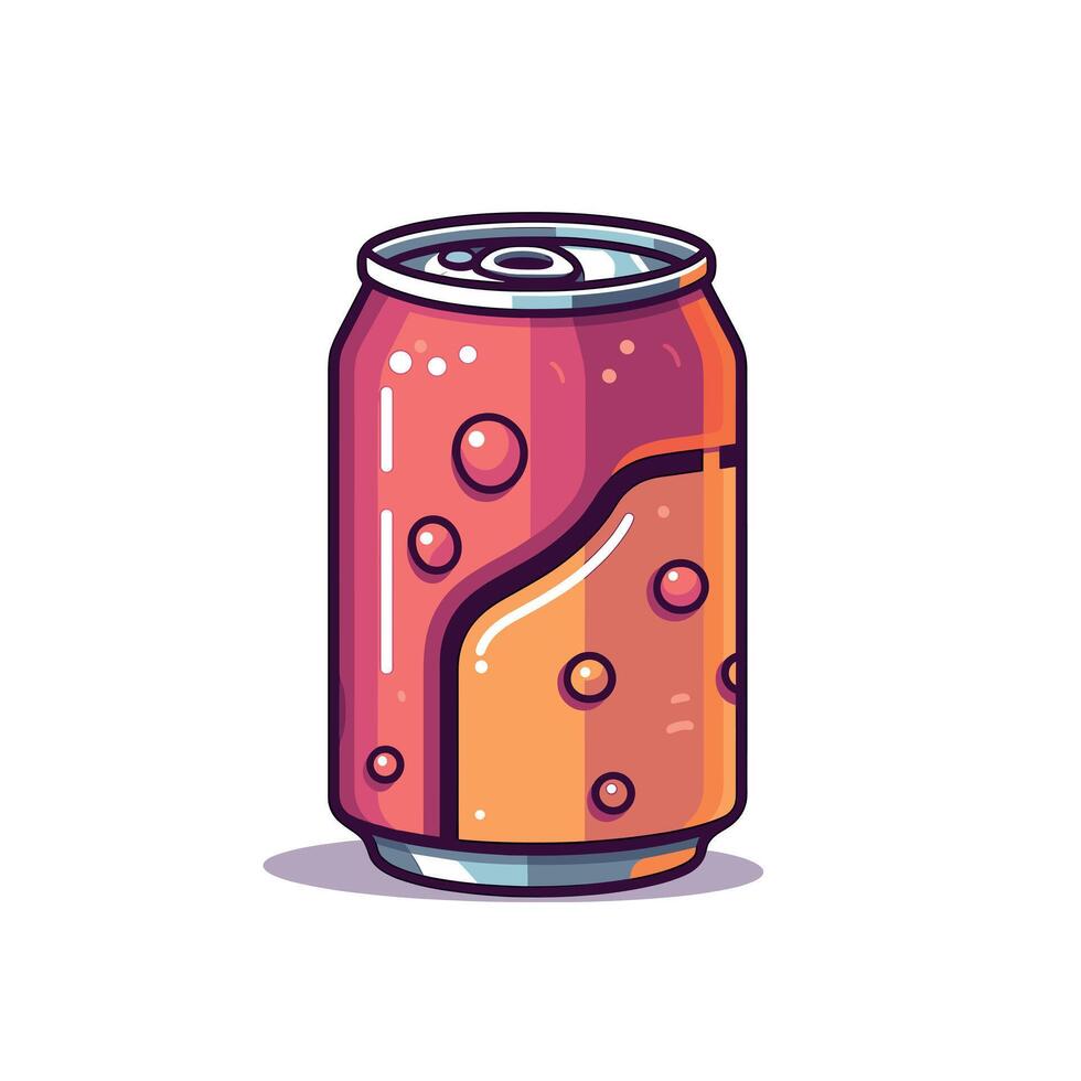 Colorful illustration of a soda can with bubbles vector