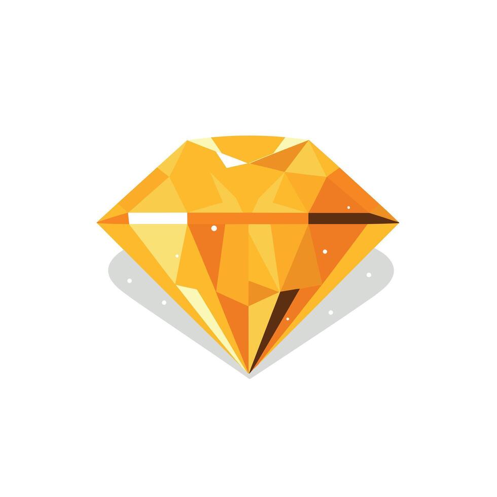 Bright and Sparkling Golden Diamond with Geometric Design vector