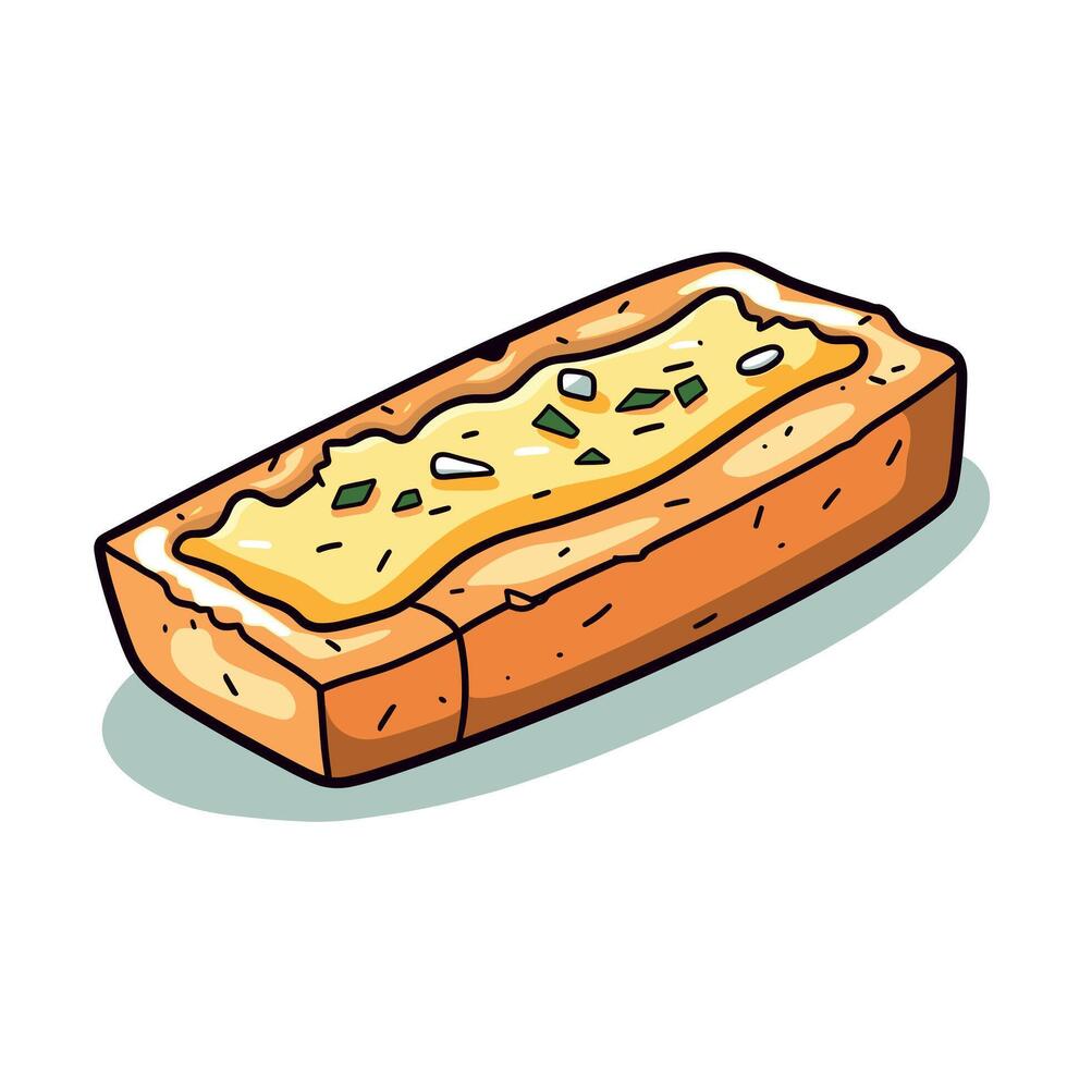 Delicious cheesy breadstick with herbs on a light background vector
