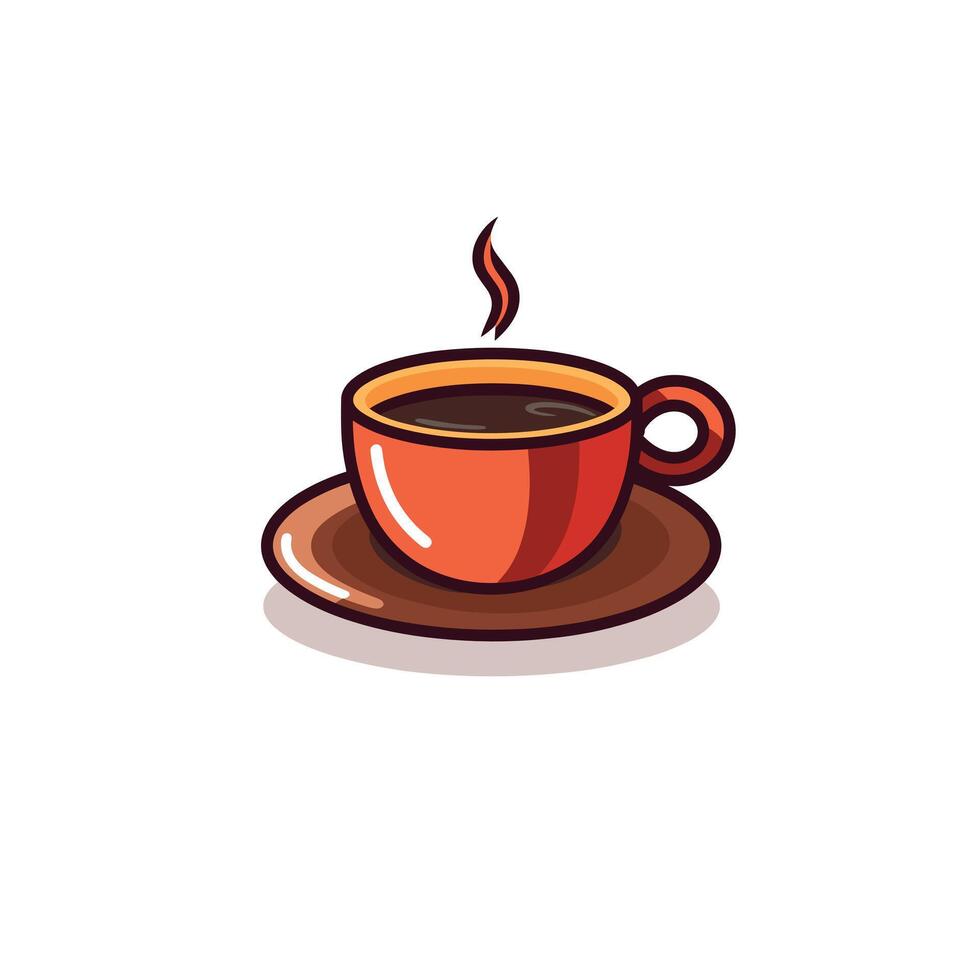 Warm coffee cup illustration on a simple background vector