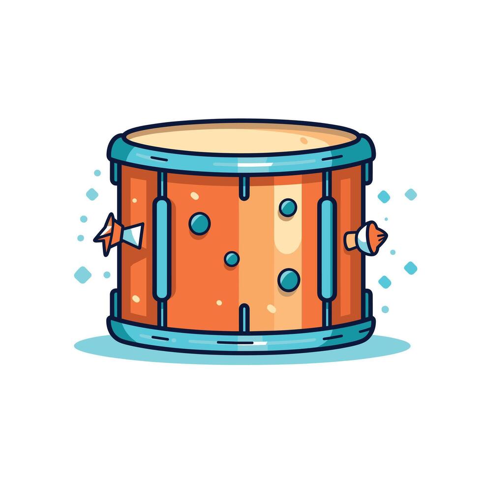 Colorful illustration of a drum design in a dynamic style vector