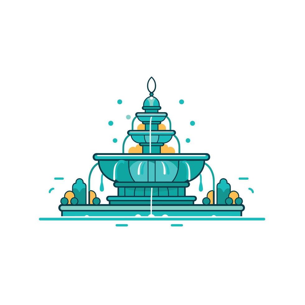 Elegant fountain with flowing water in a vibrant park vector