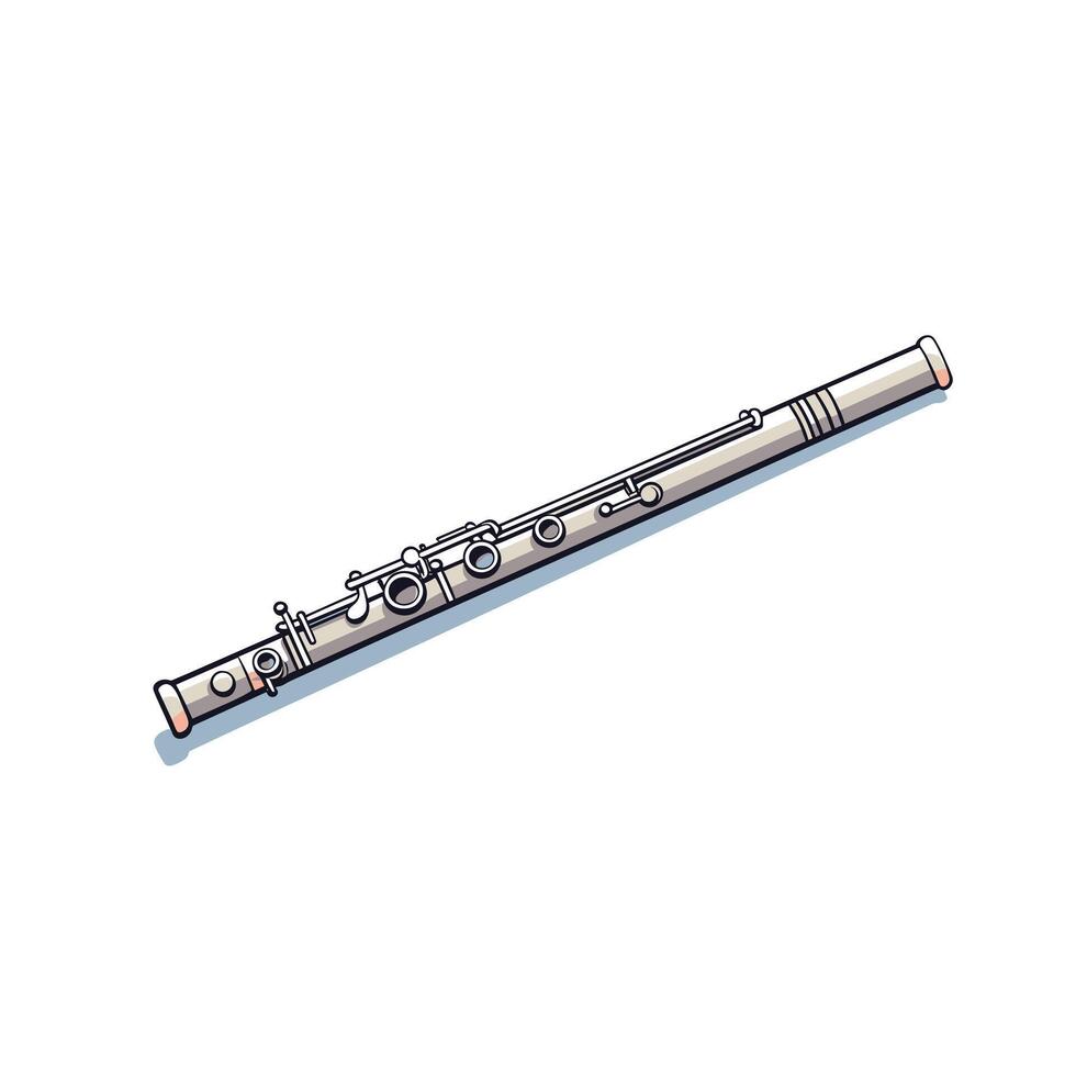 Silver flute with intricate details and polished finish vector