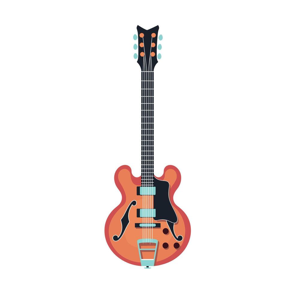 Electric guitar design suitable for music-themed projects vector