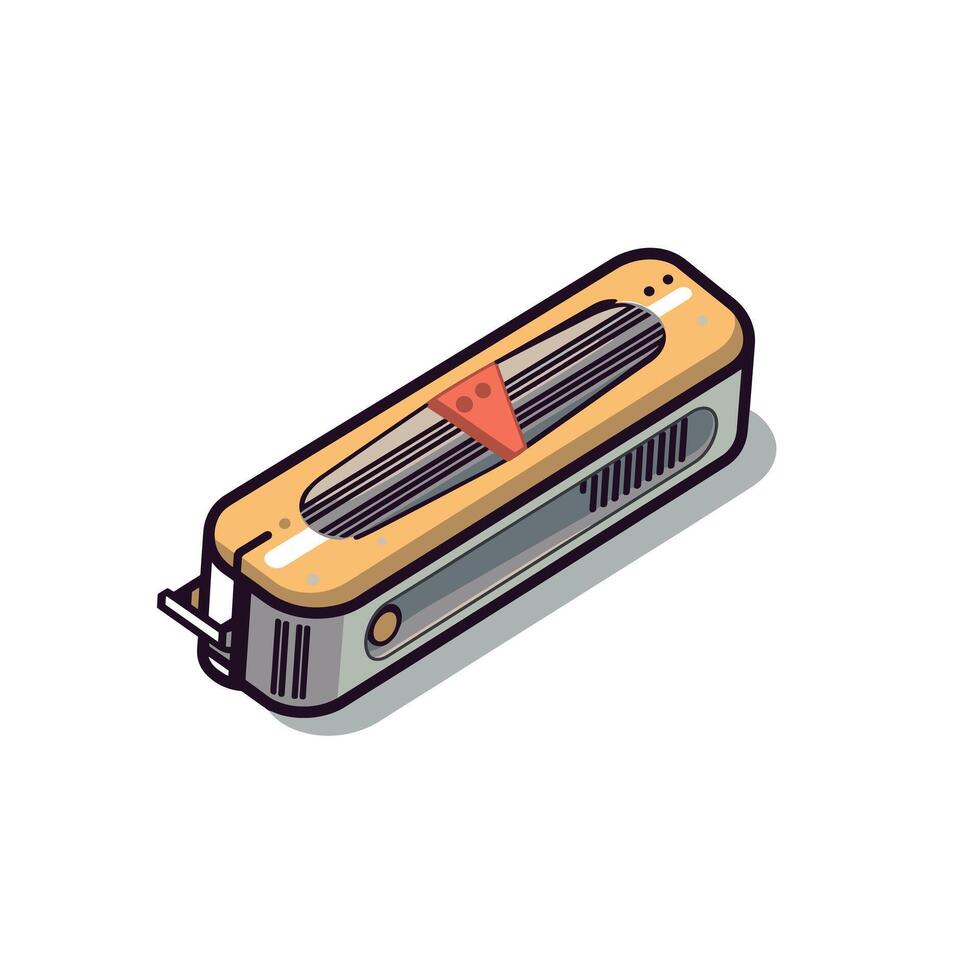 Vintage portable radio with a retro design for music lovers vector