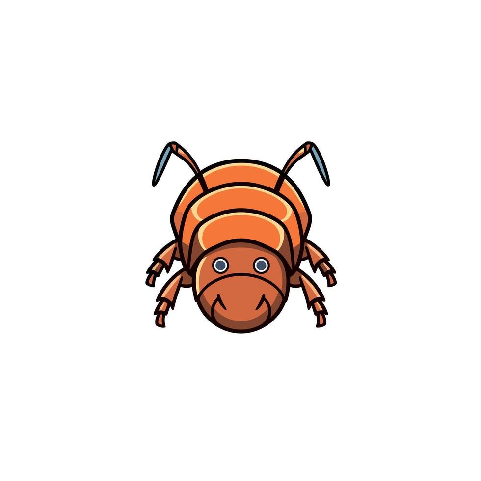 Bright orange ant with a cheerful expression and distinct features vector