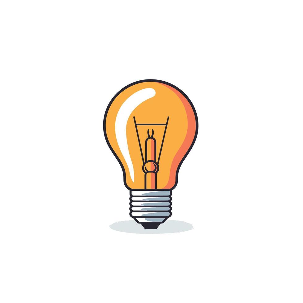 Bright light bulb illustration with a glossy finish and warm colors vector