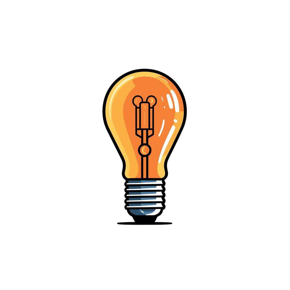 Light bulb illustration showcasing creative design and innovation vector