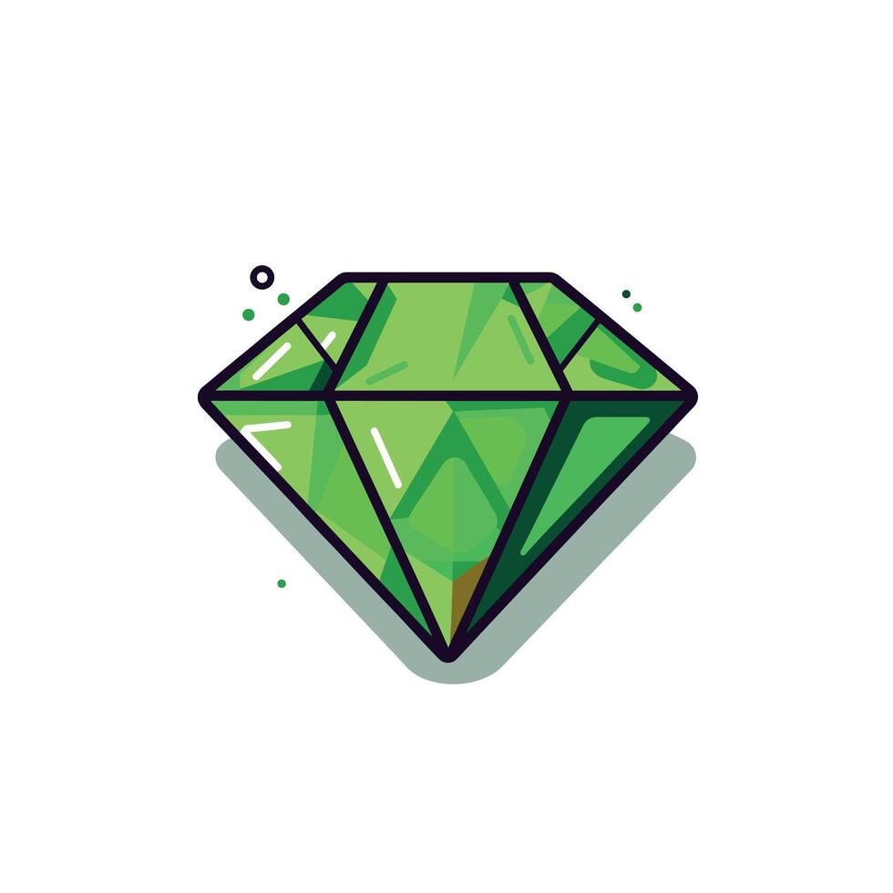 Vibrant green diamond illustration with geometric design vector