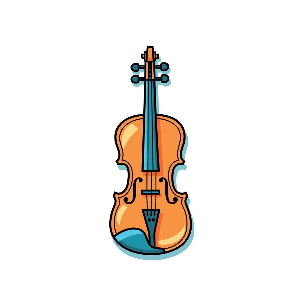 Beautiful violin showcasing vibrant colors and elegant design at a music event vector