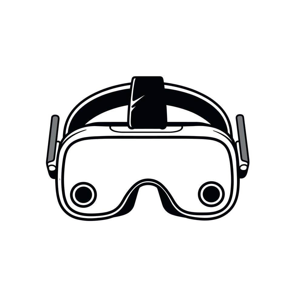 Virtual reality headset designed for immersive experiences in gaming and education vector