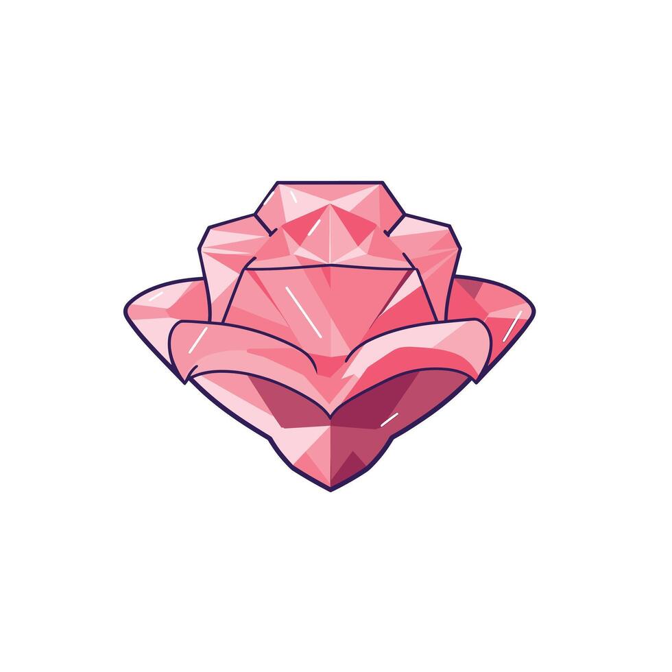Pink geometric rose design with a modern and artistic flair suitable for various applications vector