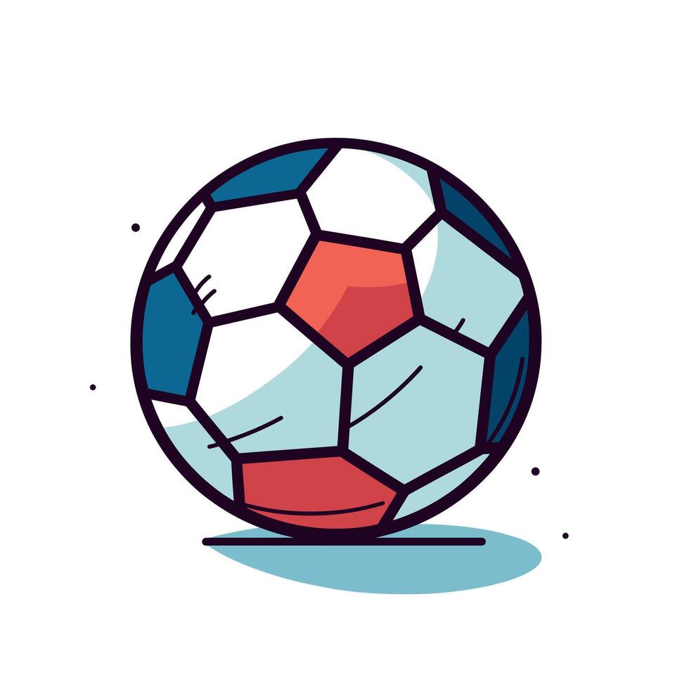 Colorful soccer ball rolls on clean surface with graphic style vector