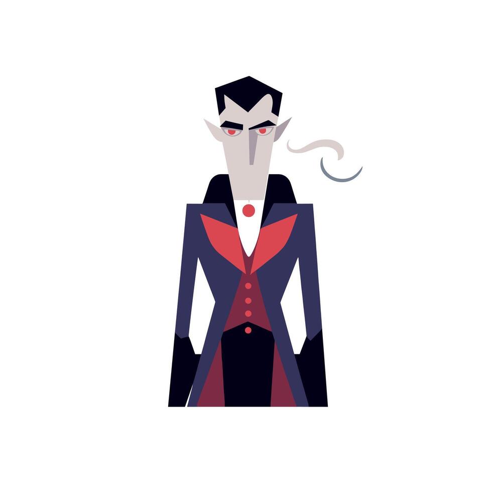 Mysterious character in elegant attire with a touch of classic horror style vector
