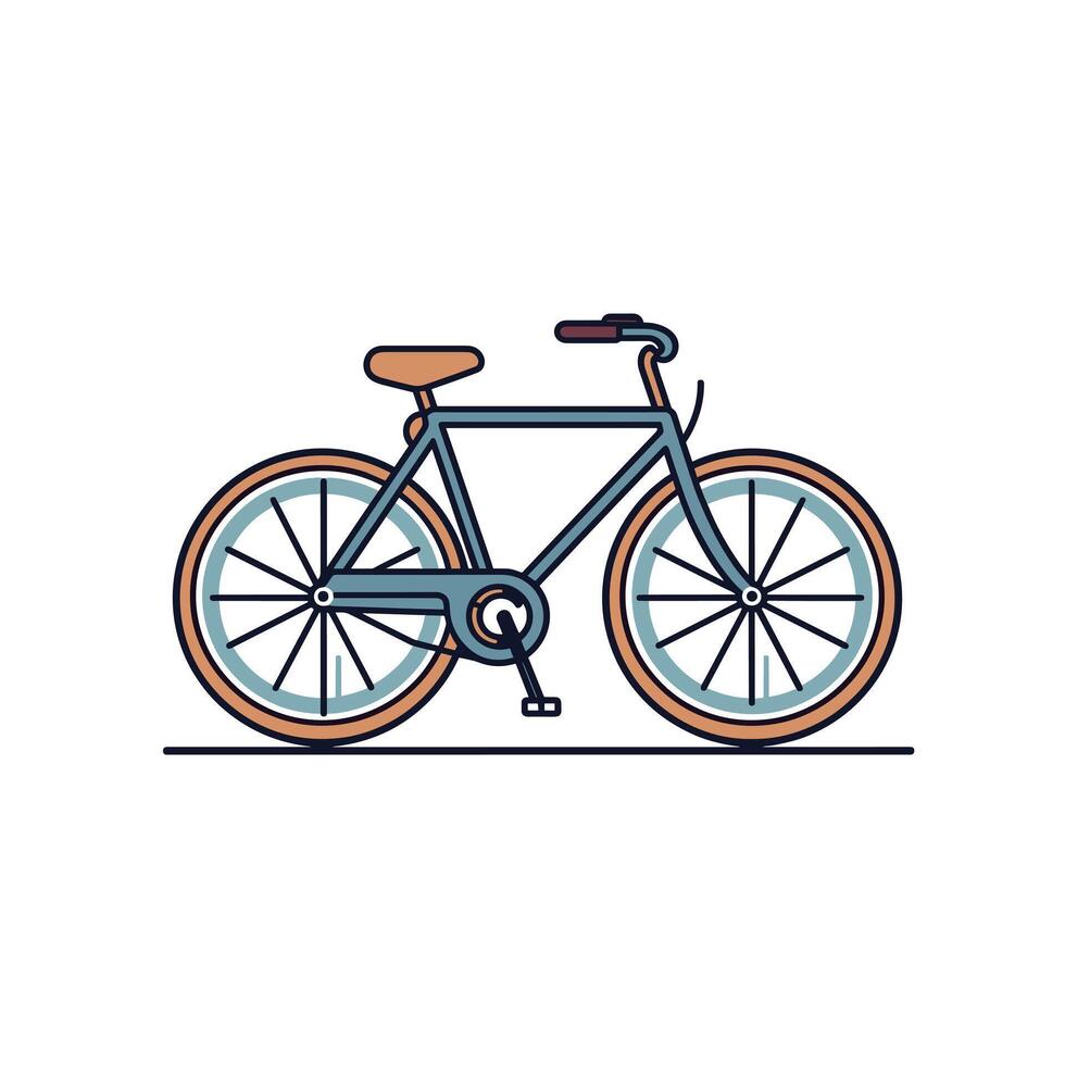 Bicycle parked on a flat surface ready for a leisurely ride in the park vector