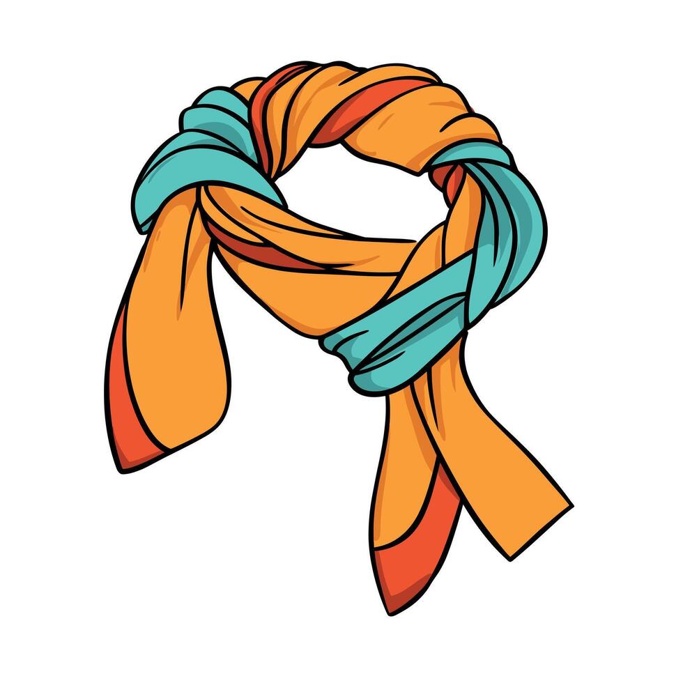 Stylish scarf with vibrant colors and unique patterns for fashion accessories vector