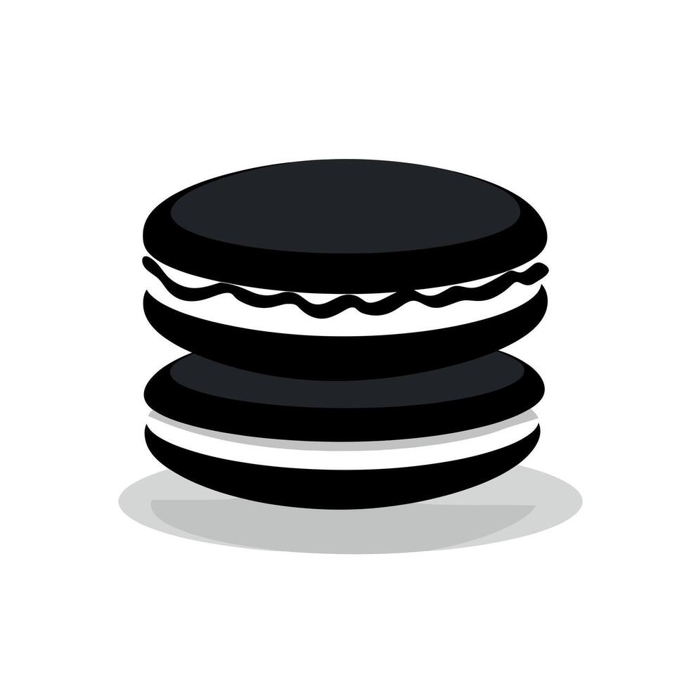Delightful black macarons stacked elegantly on a smooth surface for dessert lovers vector