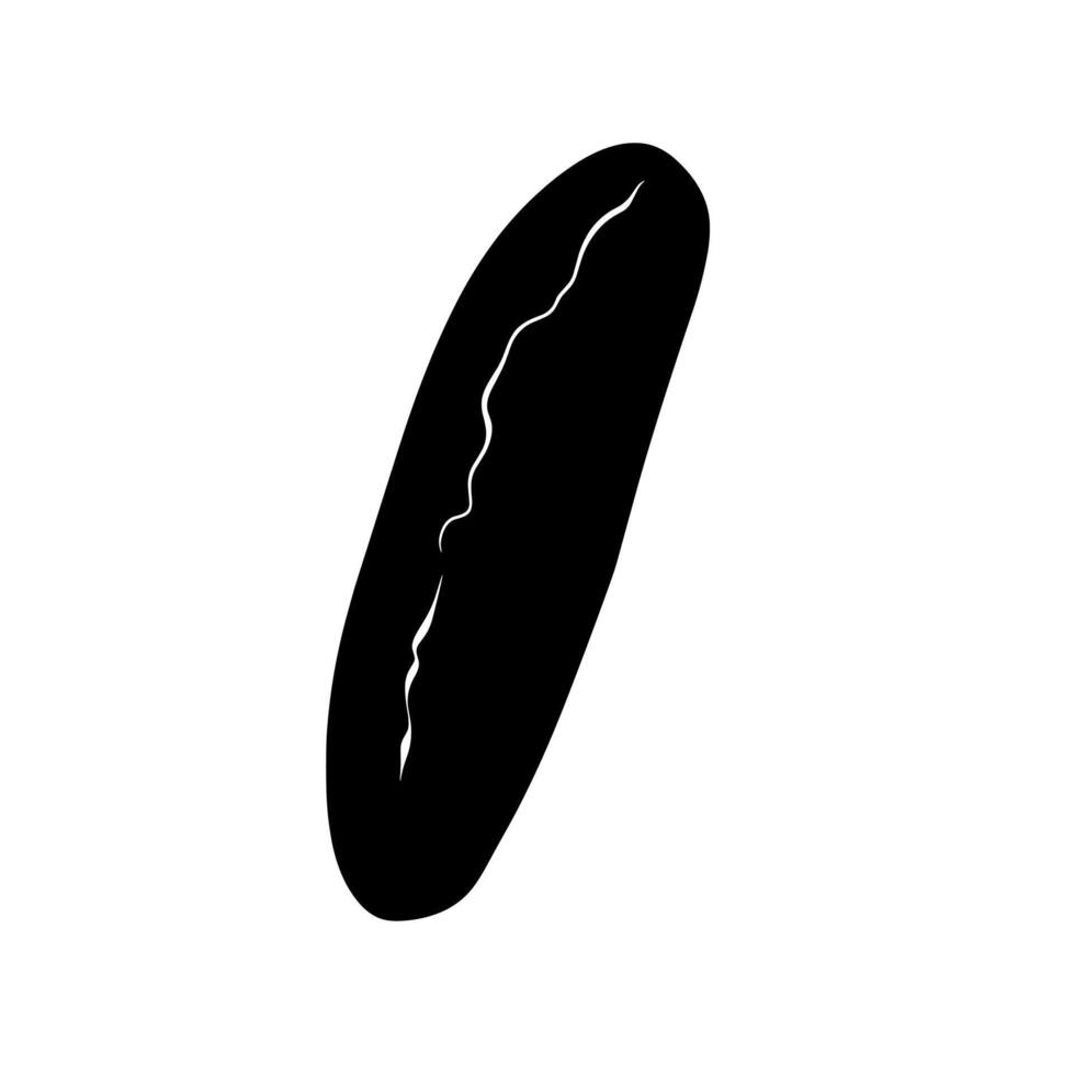 Cucumber with a distinct crack on its surface, showcasing fresh produce vector