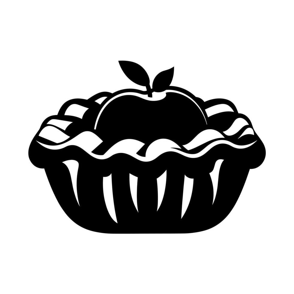 Delicious apple pie in a decorative crust with an apple on top ready to be served vector