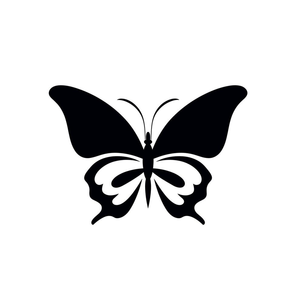 Black and white butterfly with intricate wing patterns displayed against a plain background vector