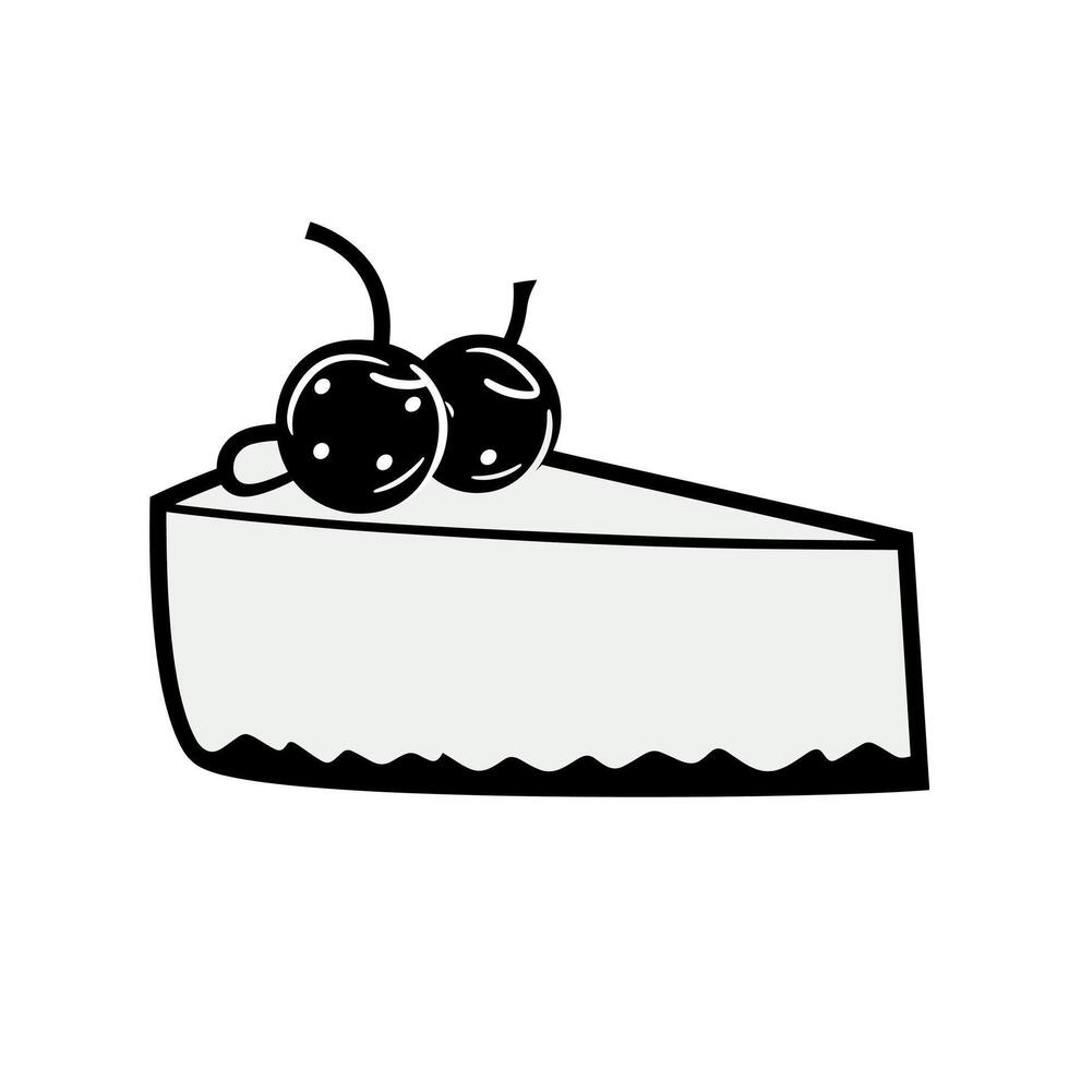 Delicious slice of cheesecake topped with cherries on a minimalist background vector