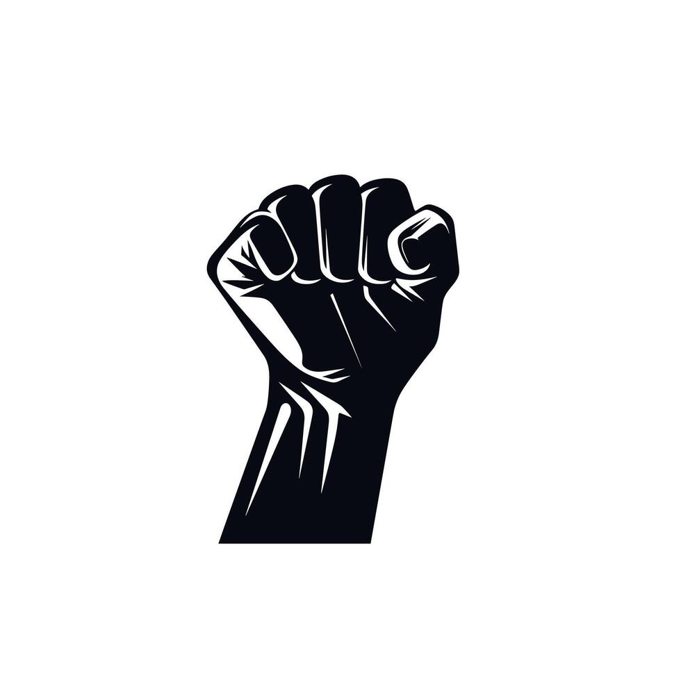 Fist symbol representing power and unity during a protest for social justice vector