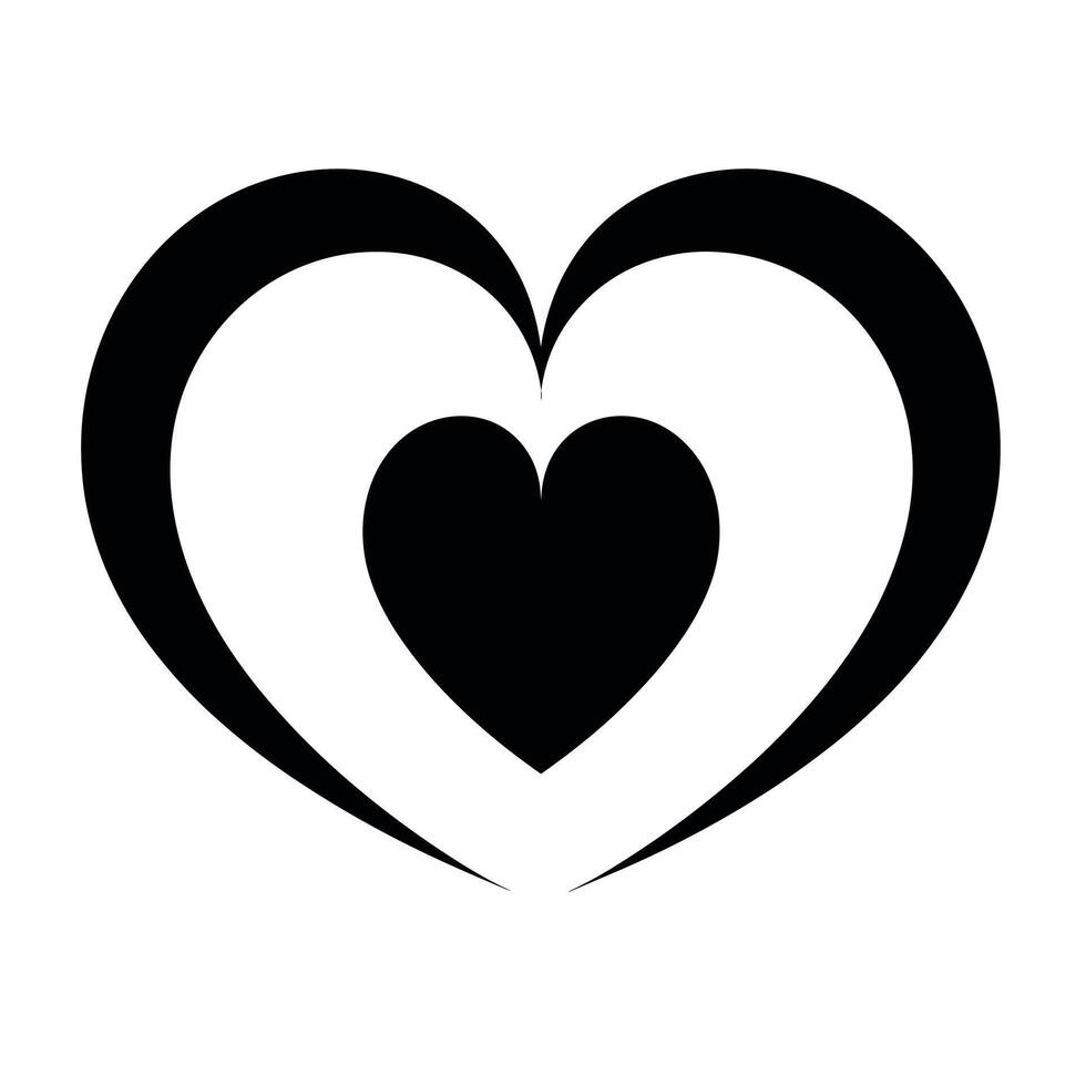 Heart symbol design with layered hearts in contrasting colors for artistic and romantic themes vector