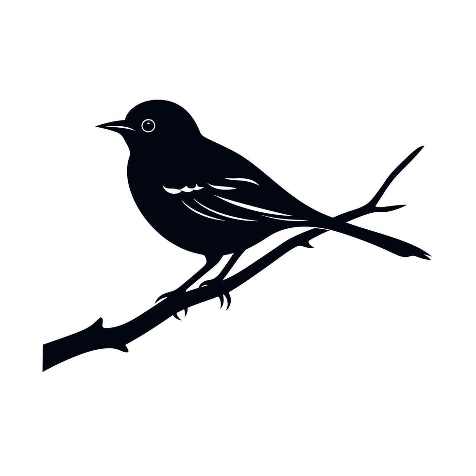 Bird sits on a branch with delicate features and a calm demeanor vector