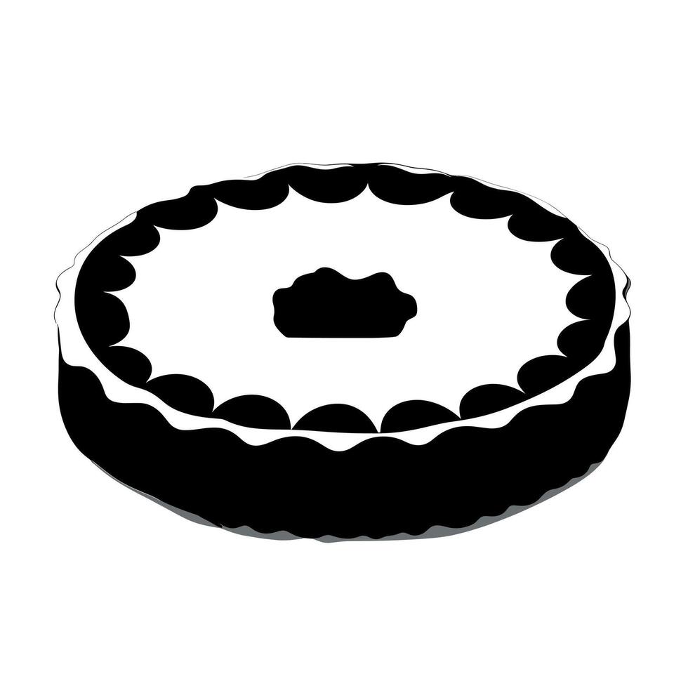Delicious dessert pie with a decorative crust and whipped cream on top vector