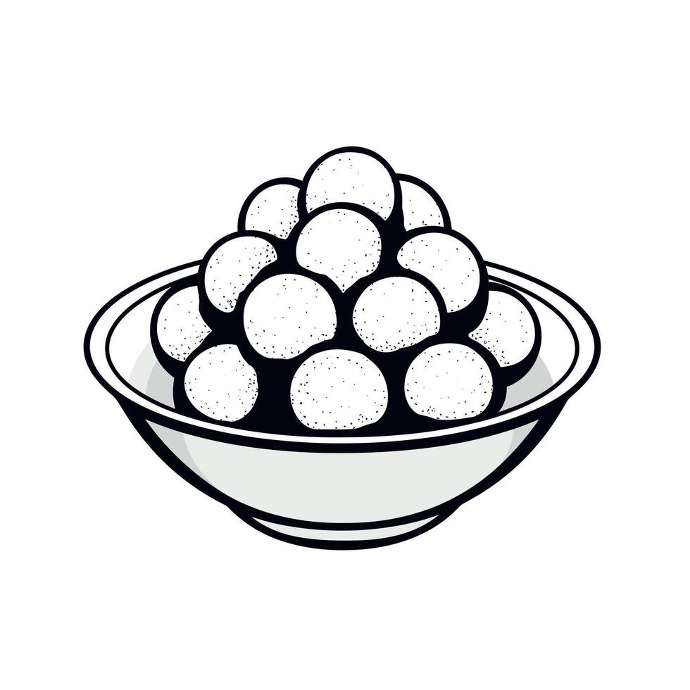 Delicious round dumplings served in a bowl at a festive gathering in the park vector