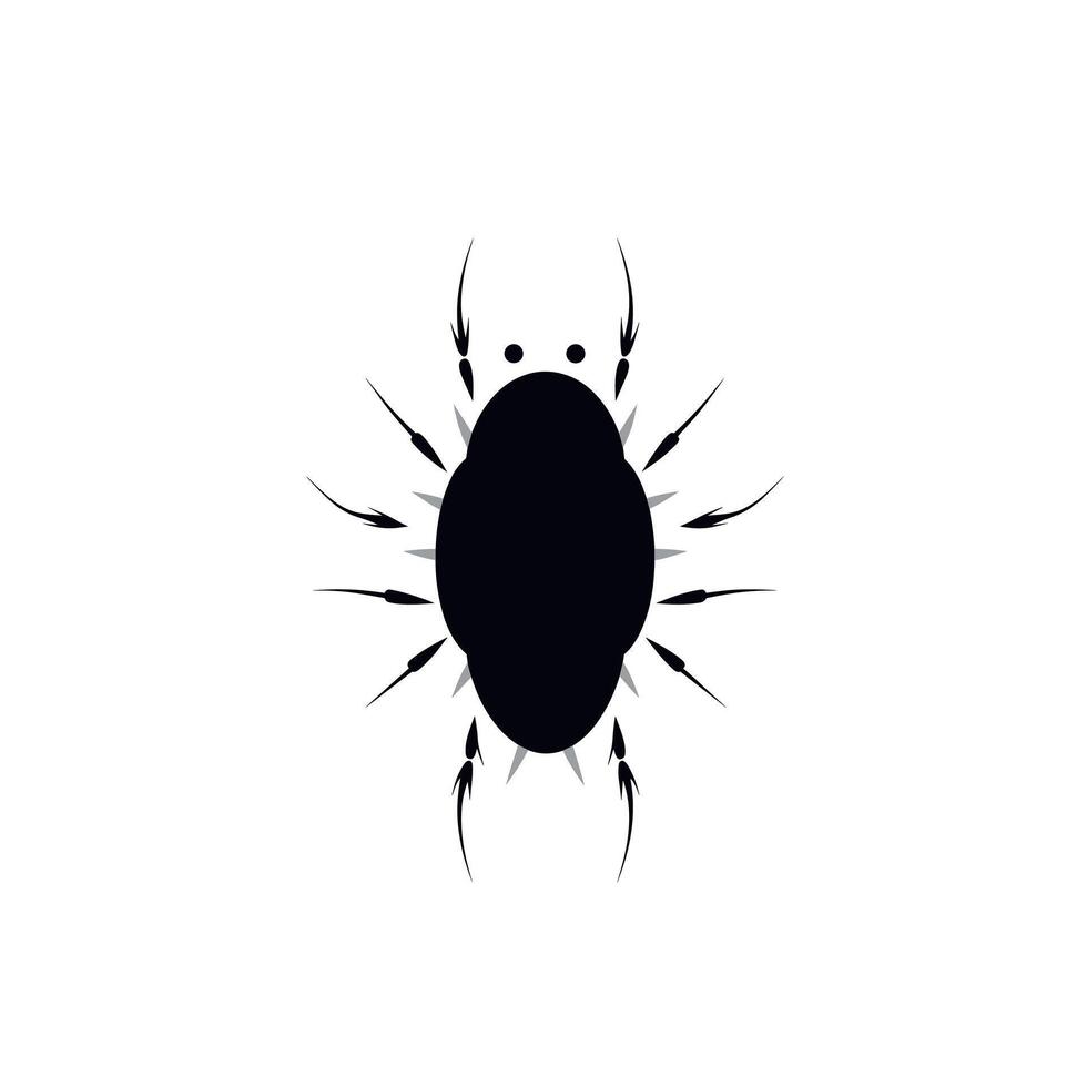 Black silhouette of an insect with long legs in a minimalistic design vector