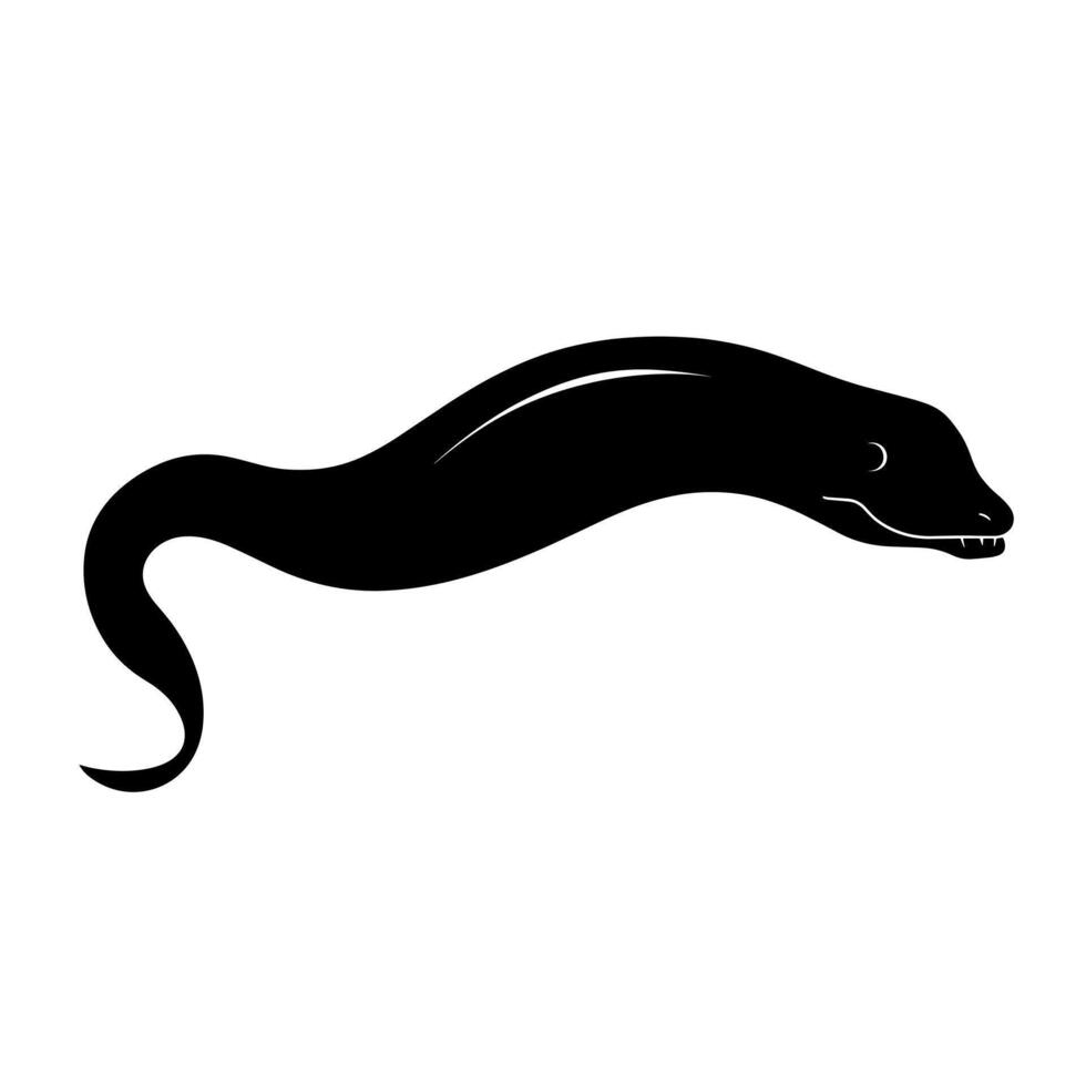 Eel swimming gracefully through water with long, flowing body and distinct shape vector