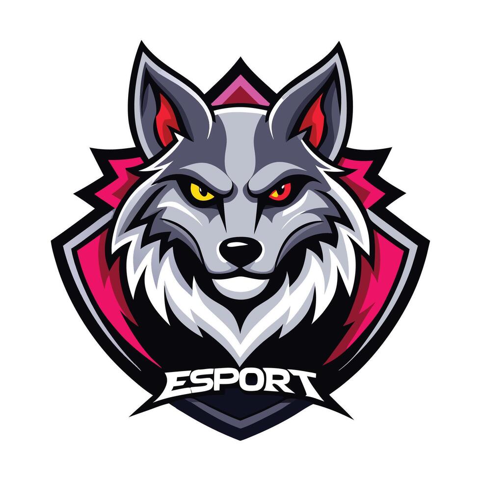 the wolf logo for esport vector