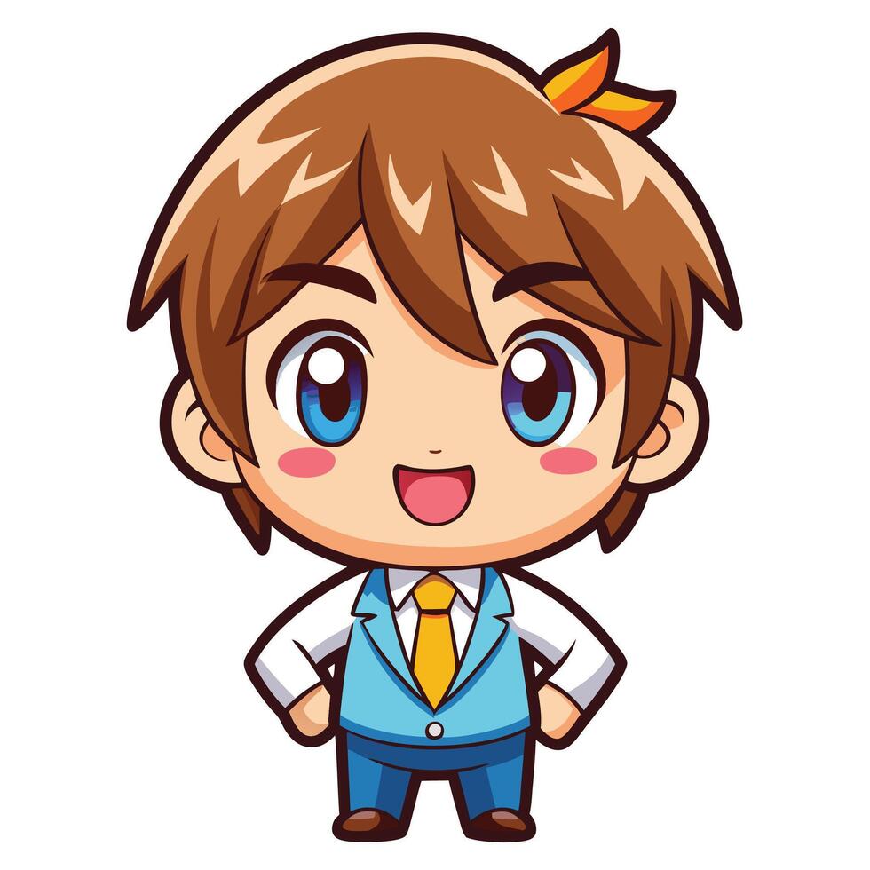 a cartoon boy in a suit and tie vector