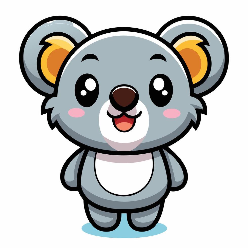 a cartoon koala bear with a big smile vector
