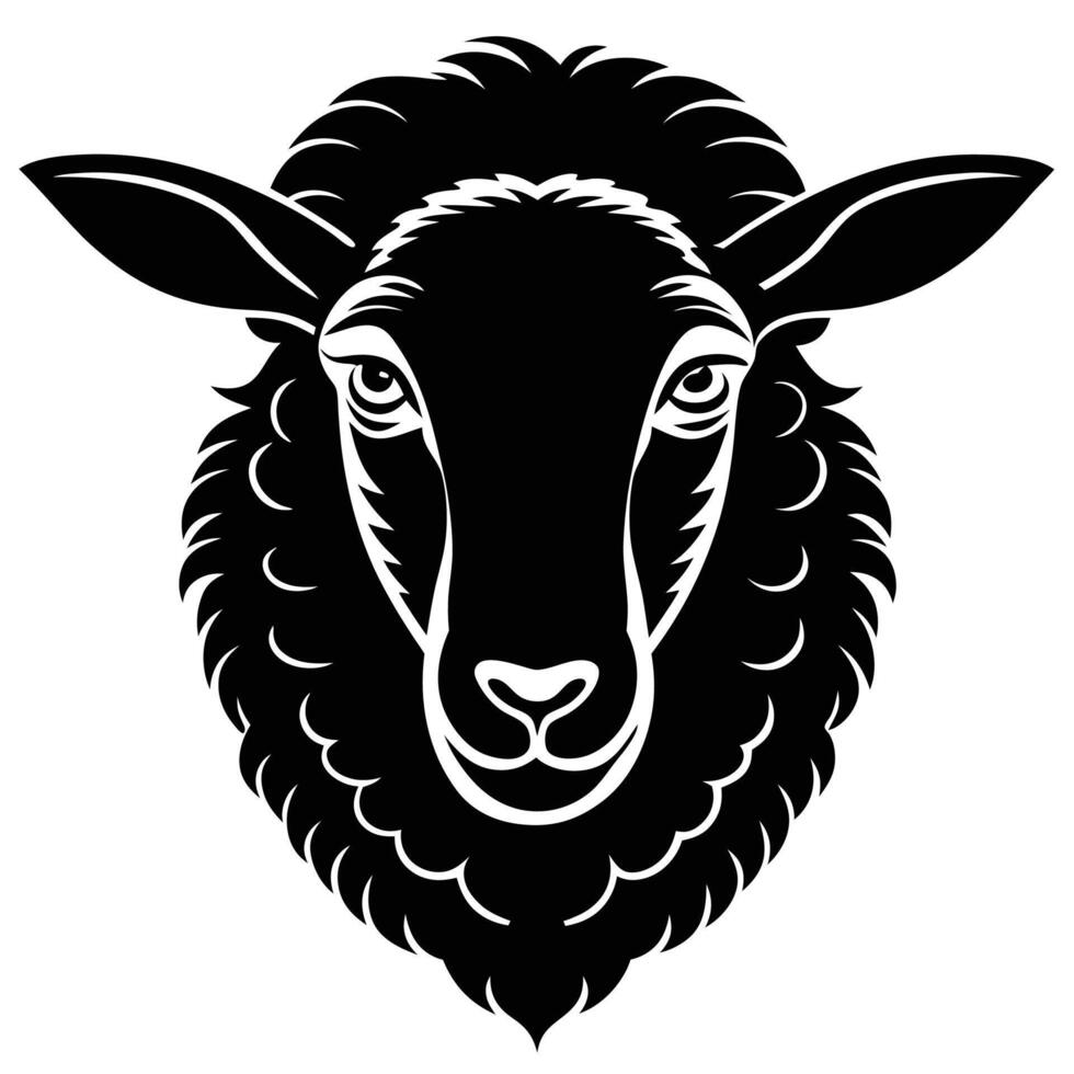 black sheep head on a white background vector