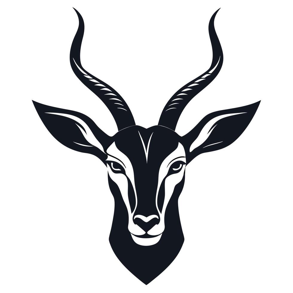 an image of a black and white deer head vector