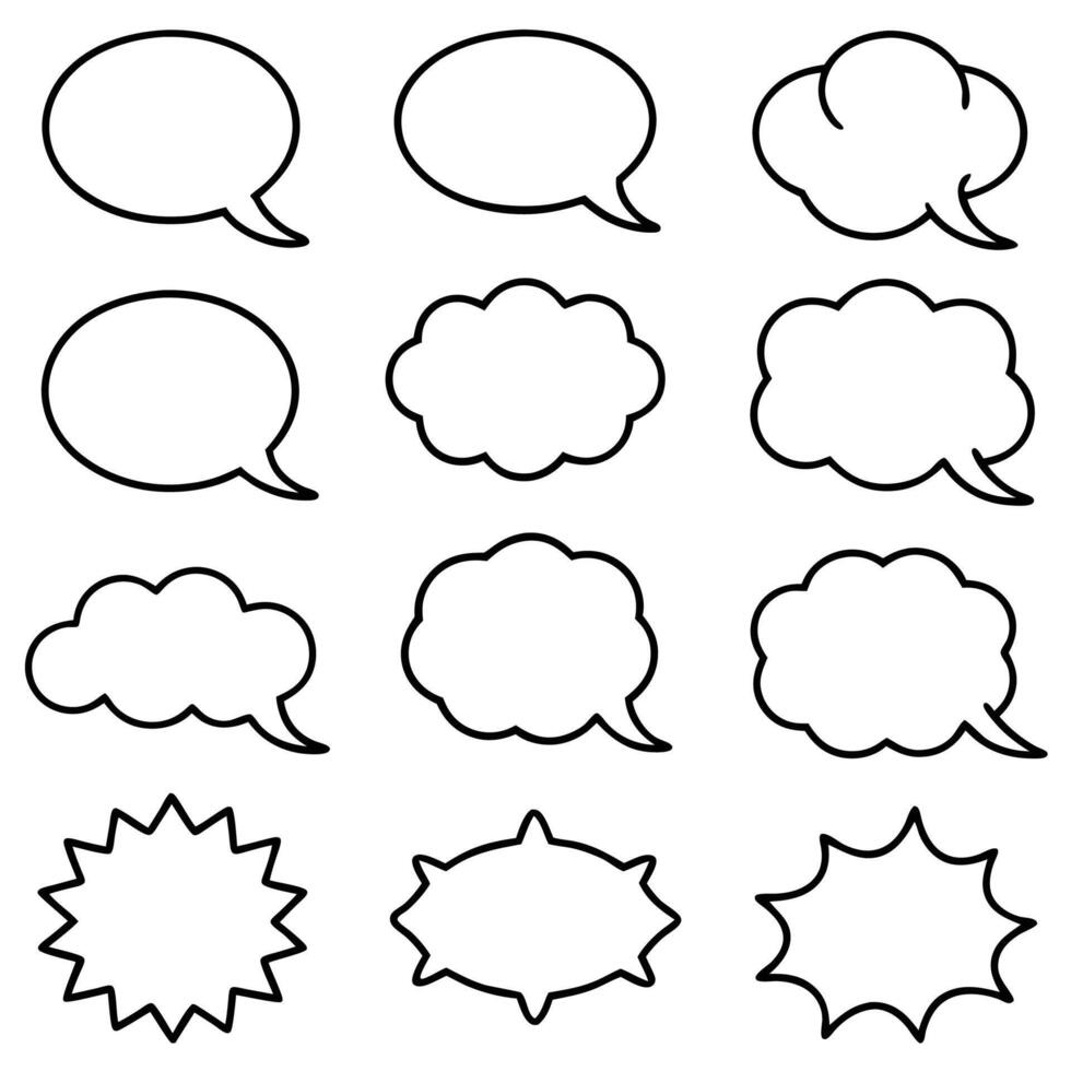 a set of speech bubbles with different shapes vector