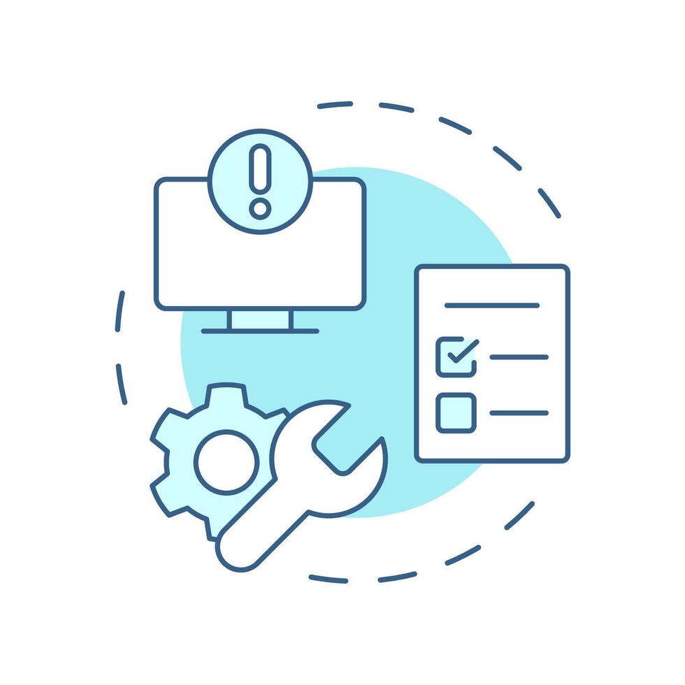 Exceptions management soft blue concept icon. Checklist, compliance. Financial accountability. Round shape line illustration. Abstract idea. Graphic design. Easy to use in infographic, presentation vector