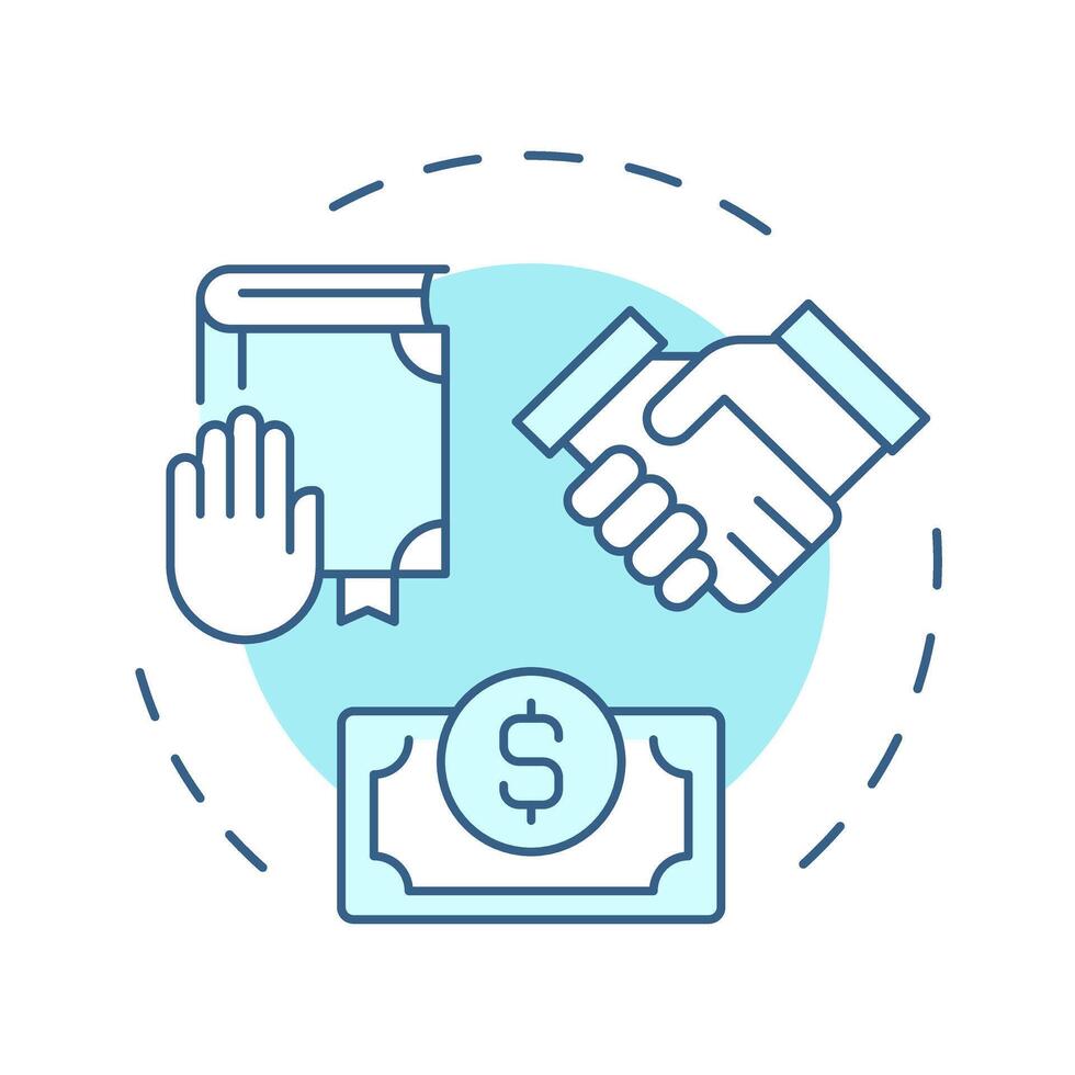Liabilities soft blue concept icon. Business accounting, responsibility. Legislation, partnership. Round shape line illustration. Abstract idea. Graphic design. Easy to use in infographic vector